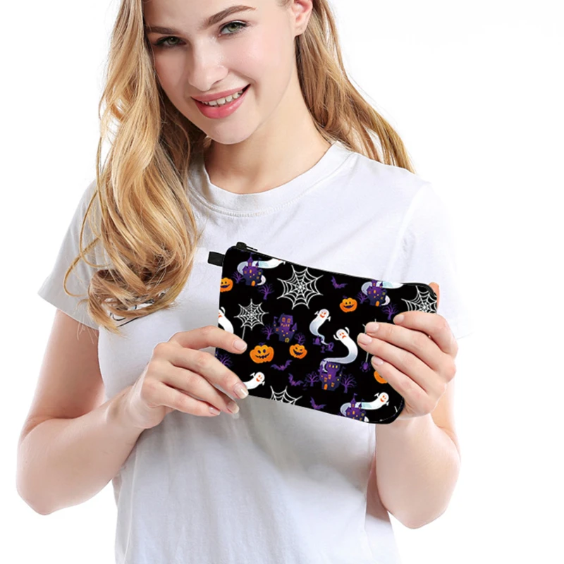 LKEEP Кошелек унисекс с черепом паука-вампира котом летающей мышью тыквой