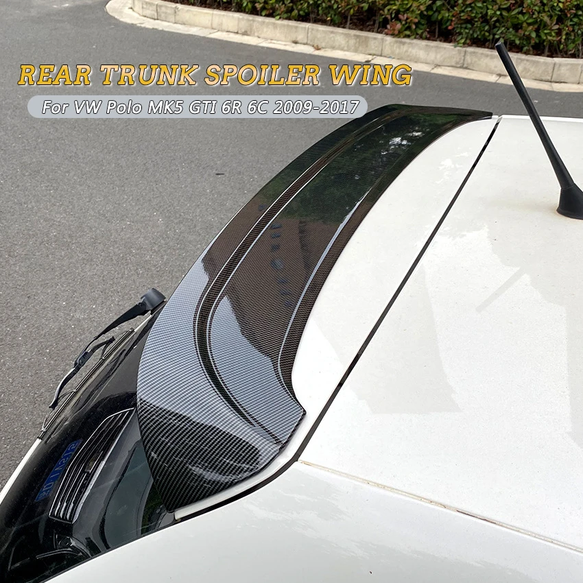 

Rear Trunk Spoiler Wing For VW Polo MK5 GTI 6R 6C 2009-2017 ABS Gloss Black Tail Roof Spoiler Wing Auto Replacement Parts New