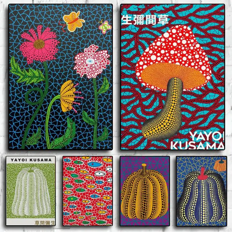 

K-Kusama Yayoi ART POSTER Wall Pictures For Living Room Fall Decor