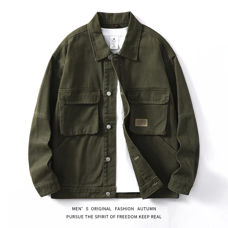 Куртка мужская джинсовая в американском стиле красивая модная рабочая одежда