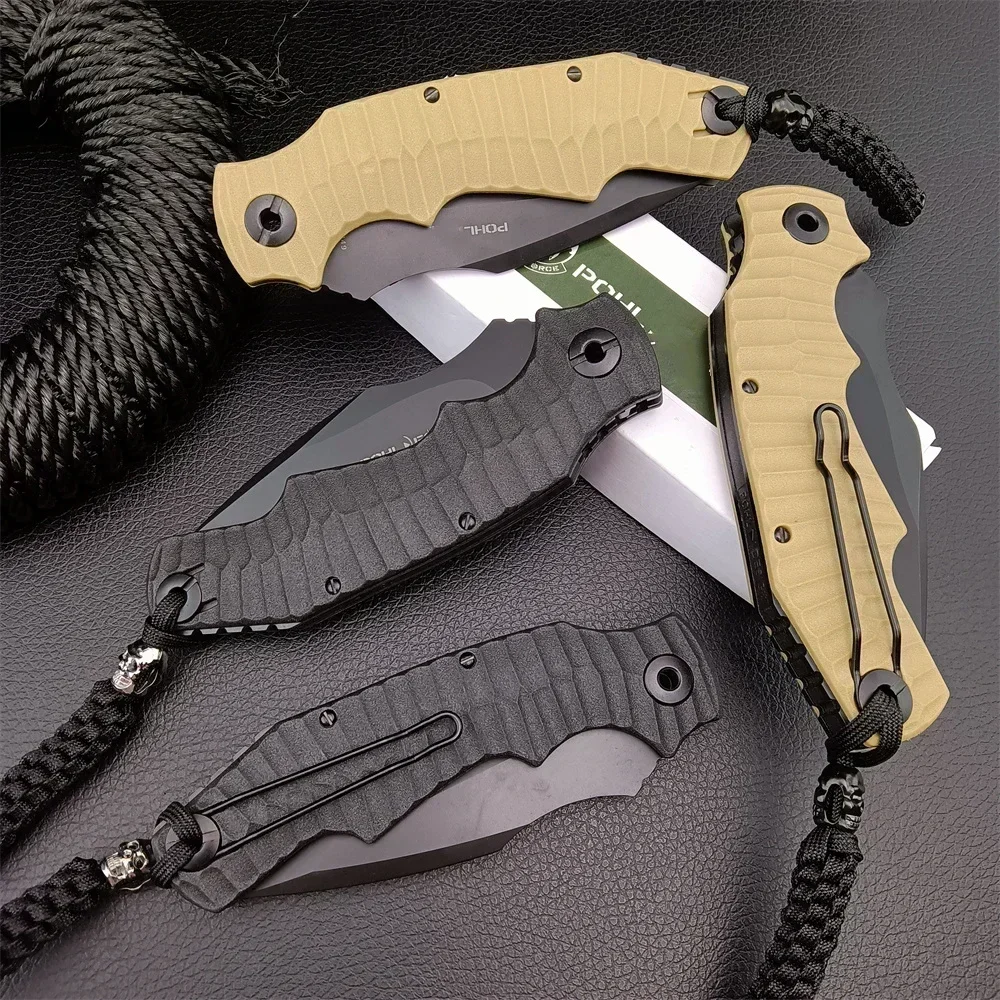 Складные ножи Pohl Force Alpha Five для выживания с лезвием 4 44 дюйма 7Cr13Mov черные/хаки