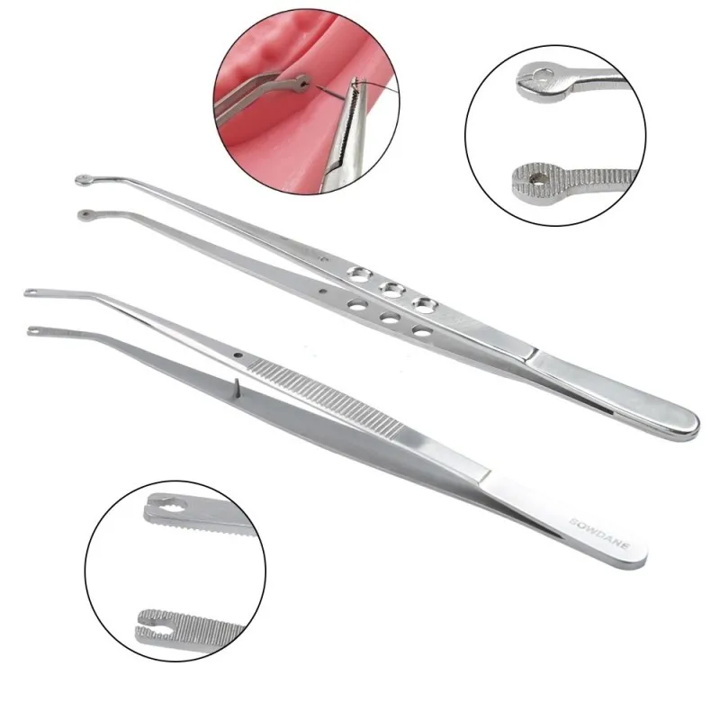 

Dental Surgical Operation Stitching Tweezer Cotton Dressing Forceps Serrated Tip Stainless Steel Basic Dental Instrument Tool