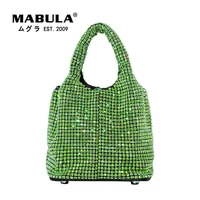 mabula luxury stylish bling rhinestone evening handbags sparkling crystal crossbody bag for women with metal chain wedding pouch