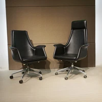 staff leather chair simple modern leisure business ooffice swivel chair high grade boss chair middle class chair