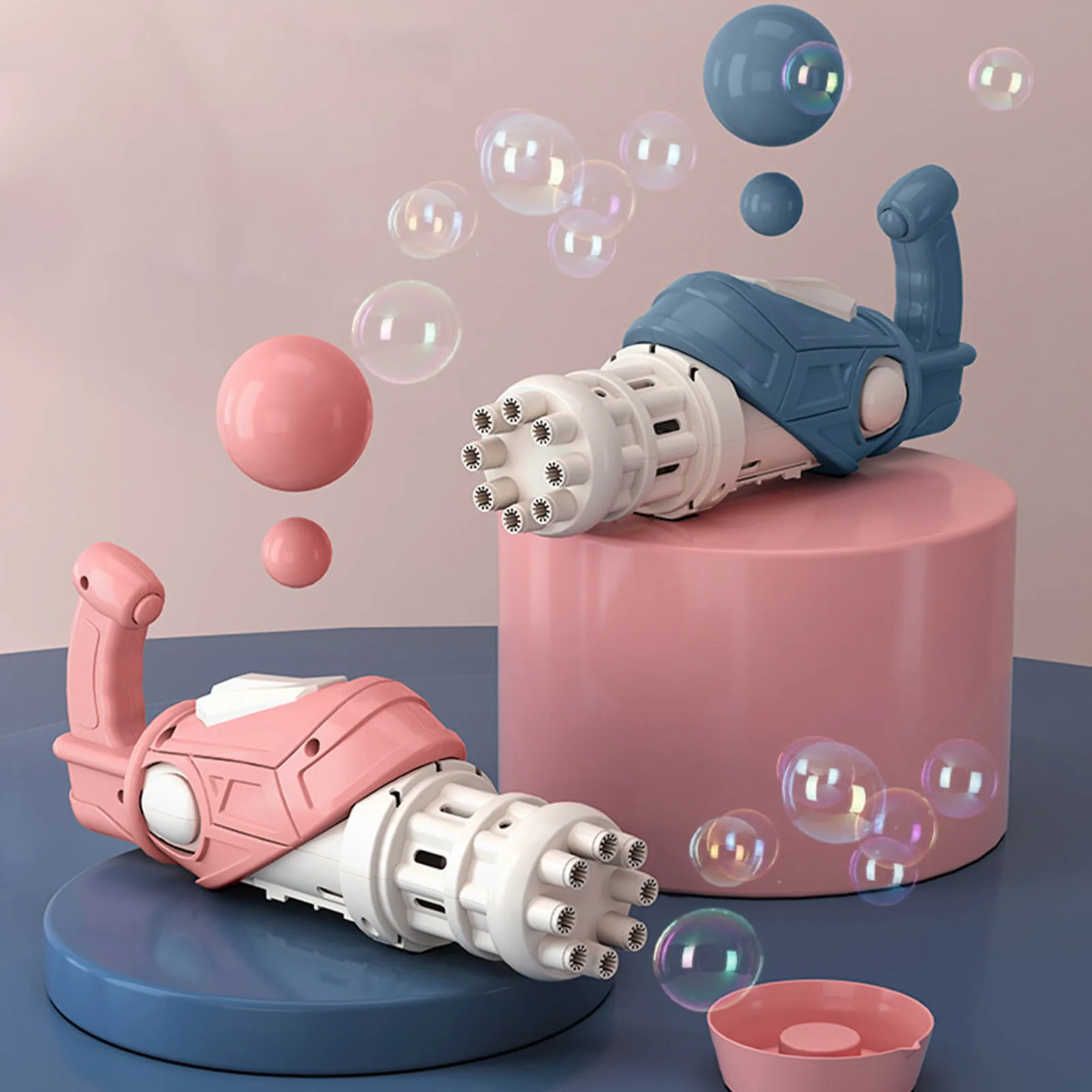 

8-Hole Bubble Machine Toys Bubble Guns For Kids Automatic Bubble Machine Bubble Blaster In Gatling Guns Shape Kids Bubble
