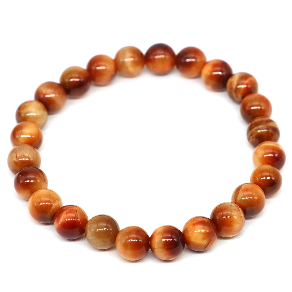 Браслет из натурального золотого камня тигрового глаза для женщин и мужчин