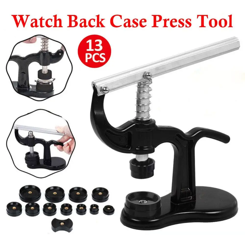 

13Pcs Watch Back Case Press Tool Kit Crystal Glass Closer Fitting Repair Tool