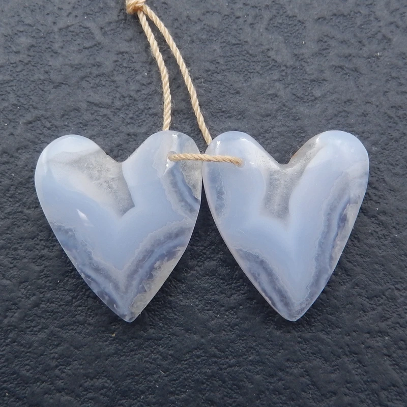 

Подарок на день рождения, модные женские серьги с синим кружевом и агатом, 24x21x5 мм, 6,8 г