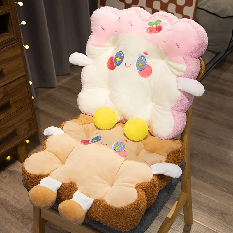 

40CM Cute Bread Toast Plush Pillow Stuffed Soft Ice Cream Toast Biscuit Seat Cushion Home Decor Nice Toys for Kids Girls Gift