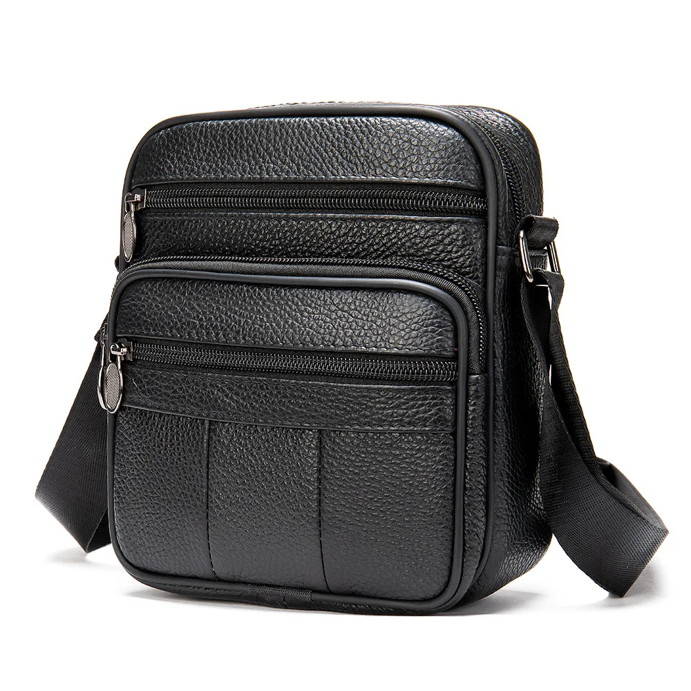 Men Small Shoulder Bags Genuine Leather Crossbody Cowhide Messenger Bags Handbags