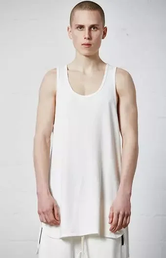 

2021 Top Quality Essentials Side Slit Front Short Back Long Vest Undershirt Men Women Hip Hop High Street Oversize FG Vest