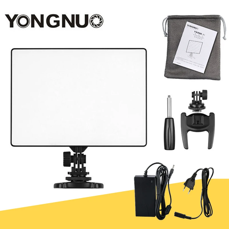 Фото YONGNUO YN300 air YN-300Air LED Camera Video светильник фотография видео с адаптером питания переменного тока для камеры Canon Nikon Sony №1