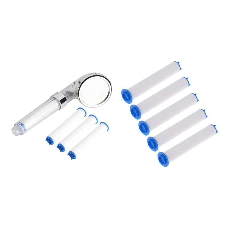 

1 Set Negative Ions Bathroom Shower Water Saving Head Set With 5 Pieces Of High Pressure Water Shower Filter