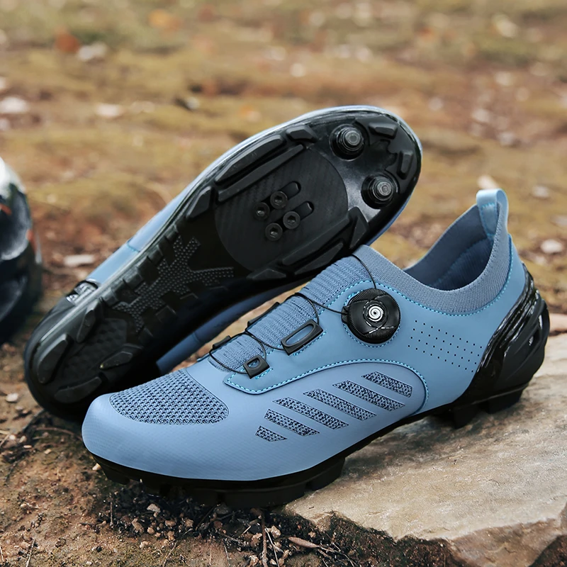 MTB cycling shoes Sneaker blue Professional Bike Breathable Bicycle Racing Self-Locking Shoes Road cycling shoes Speed Sneakers