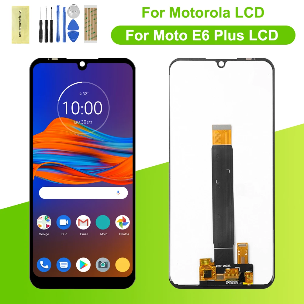 

6.1" Original For Motorola E6 Plus LCD Display Touch Screen Digiziter Assembly Replace For Moto E6Plus PAGA0004 LCD With frame