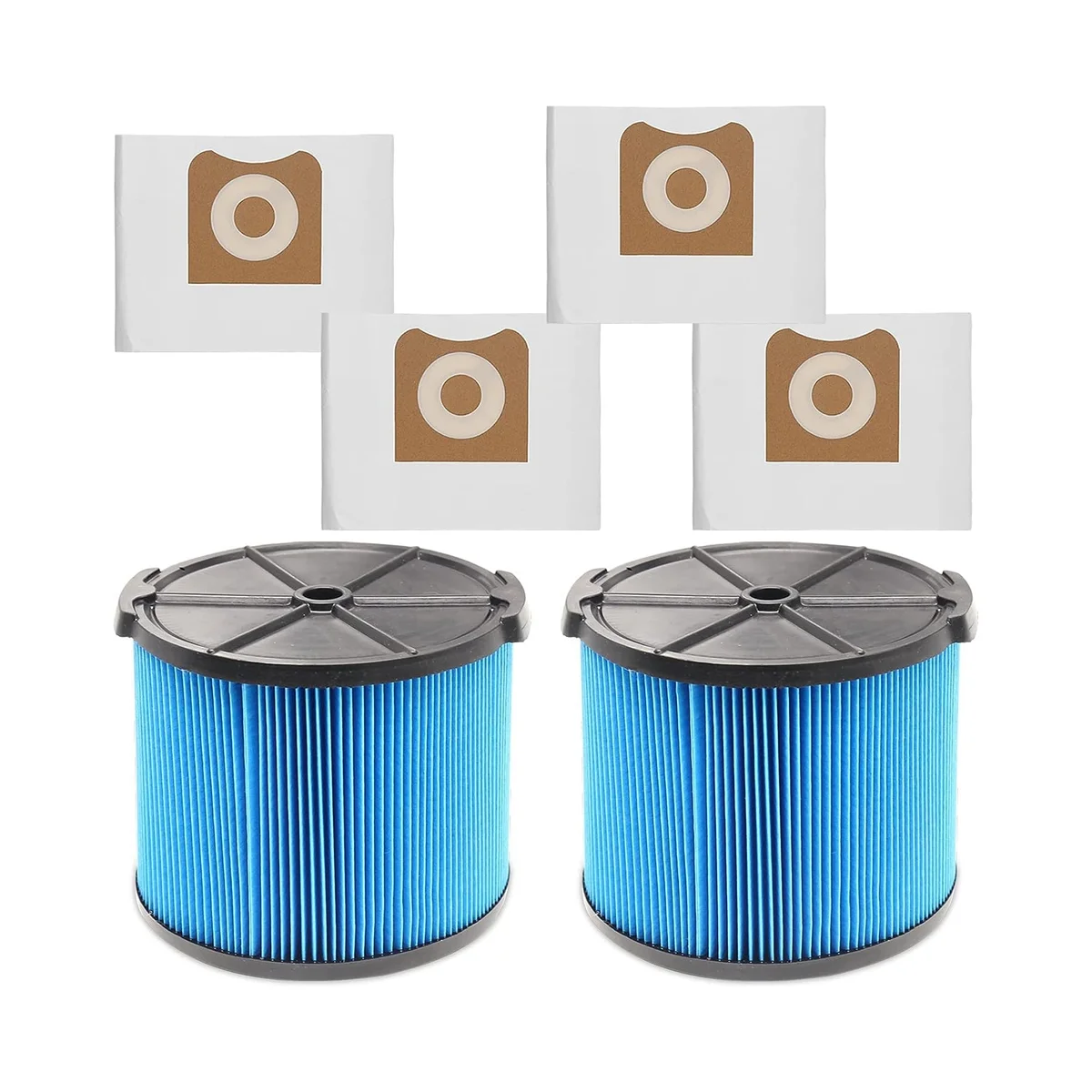 

2 шт., сменные фильтры VF3500 для портативного пылесоса Ridgid, 3-4,5 галлонов, влажные и сухие пылесосы + 4 шт. в упаковке, VF3501, мешки для фильтров