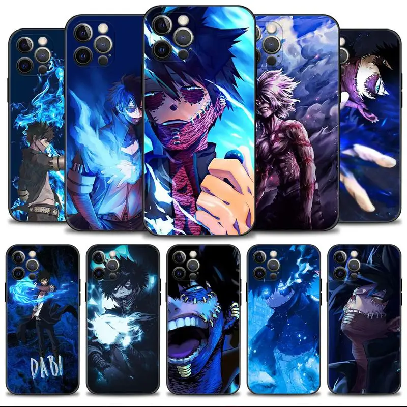 

Phone Case For Apple iPhone 14 13 12 11 Pro Max 13 12 Mini XS Max XR X 7 8 6 6S Plus Cover Shell My Hero Academia Dabi Blue Fire