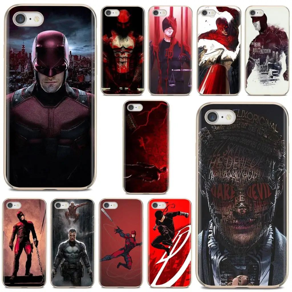 

For iPod Touch iPhone 10 11 12 Pro 4S 5S SE 5C 6 6S 7 8 X XR XS Plus Max 2020 Case Cover Red Superhero Daredevil Marvel Comics