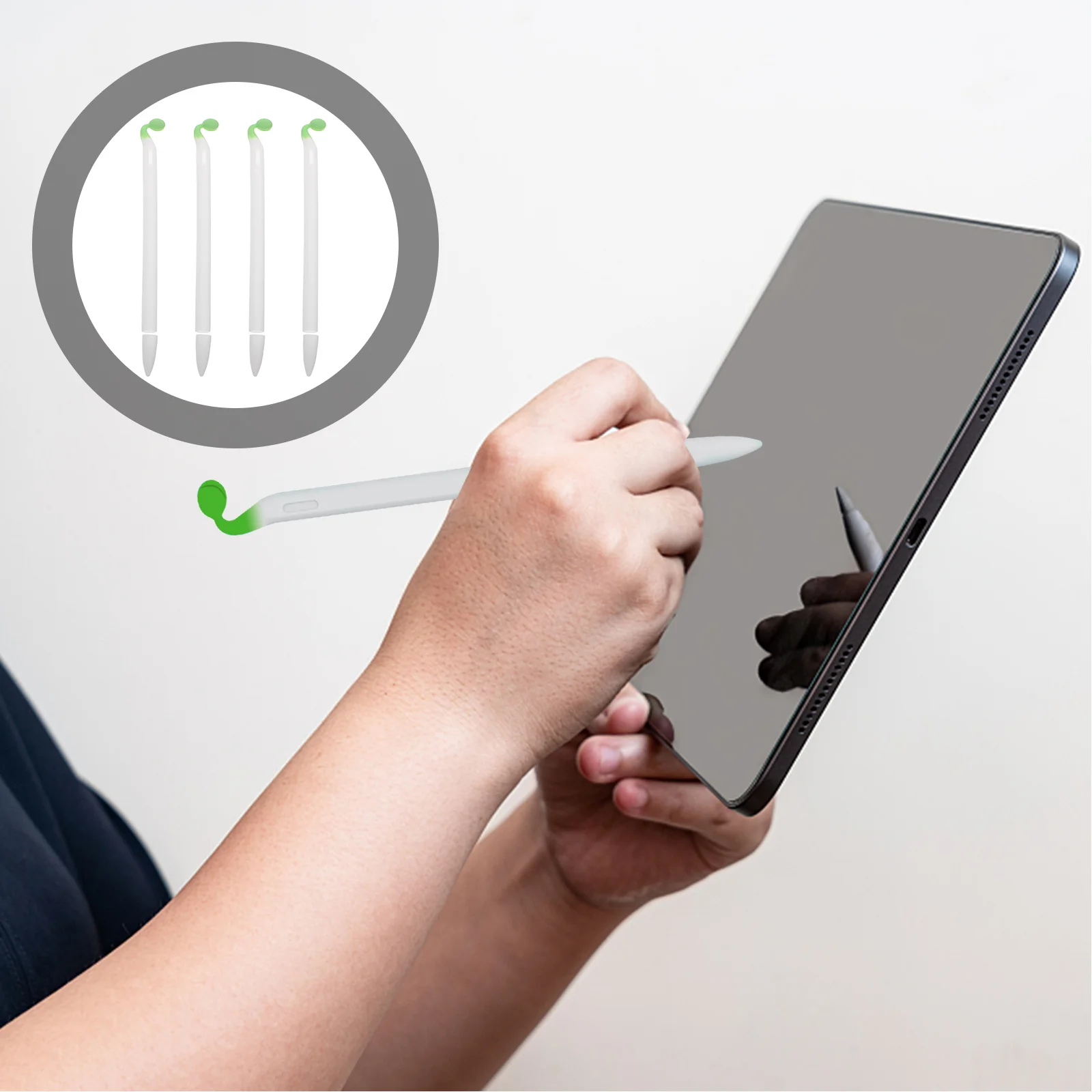 

1 Set 4Pcs ovely Bean Sprout Shape Stylus Covers Compatible for Apple Pencil 2