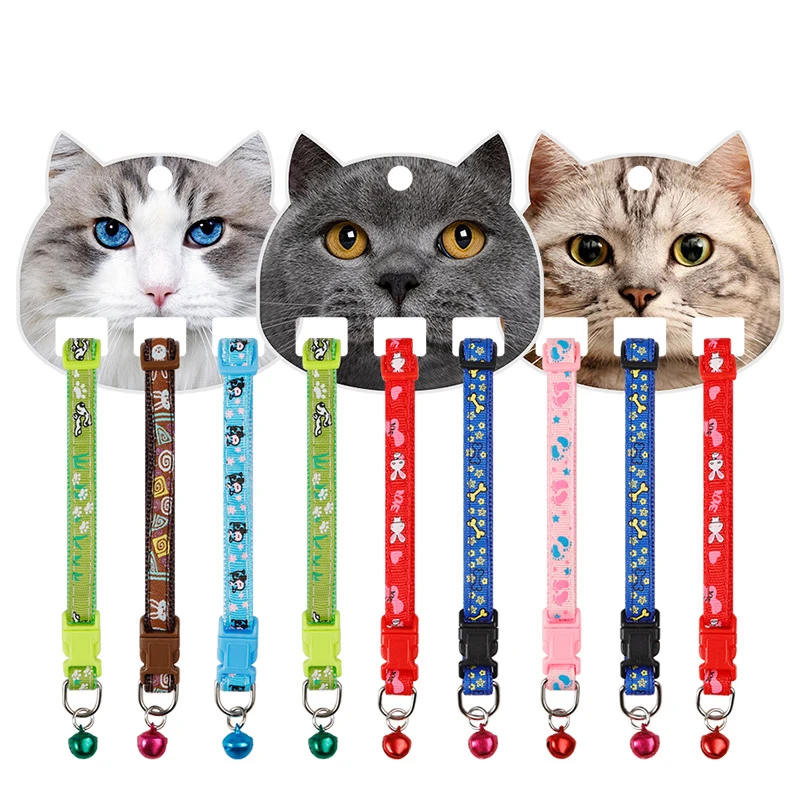 

Colorful Pet Collar Adjustable Buckle Cat Collar with Bell for Kitten Puppy Dogs Pet Supplies
