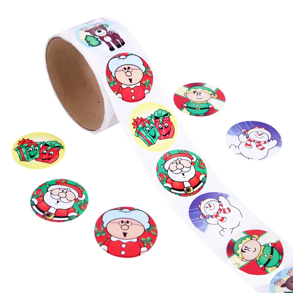 

1 Roll Christmas Stickers Creative Wrapping Stickers for Envelope DIY Craft Notebook