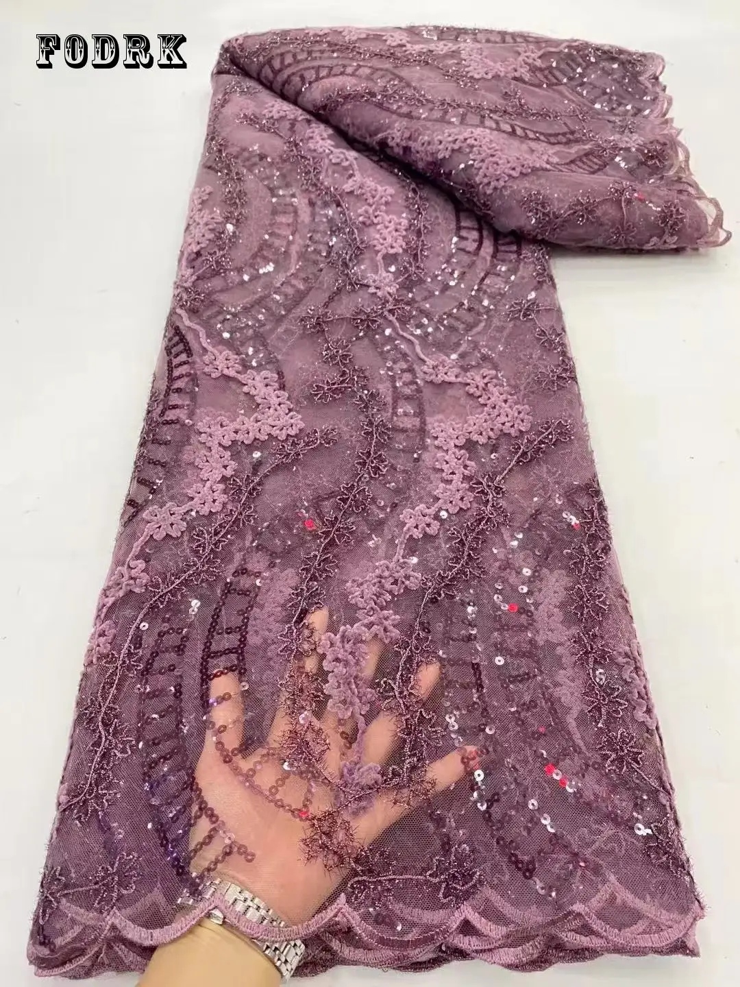 

Luxury Navy Blue High Quality with sequins mesh Lace African Lace 2023 Embroidered Nigerian Lace For Wedding Dress