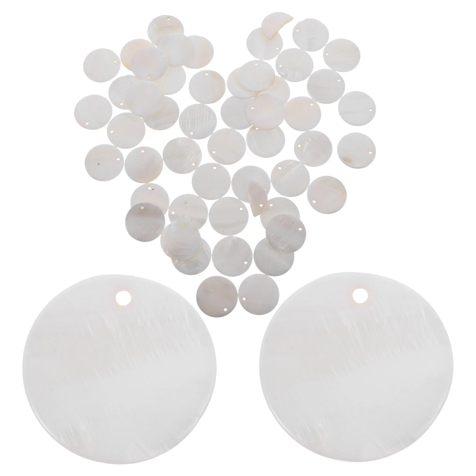 Shell DIY Hanging Pendant Decor Polished Round Slice Earring Supplies Natural Seashell Slices
