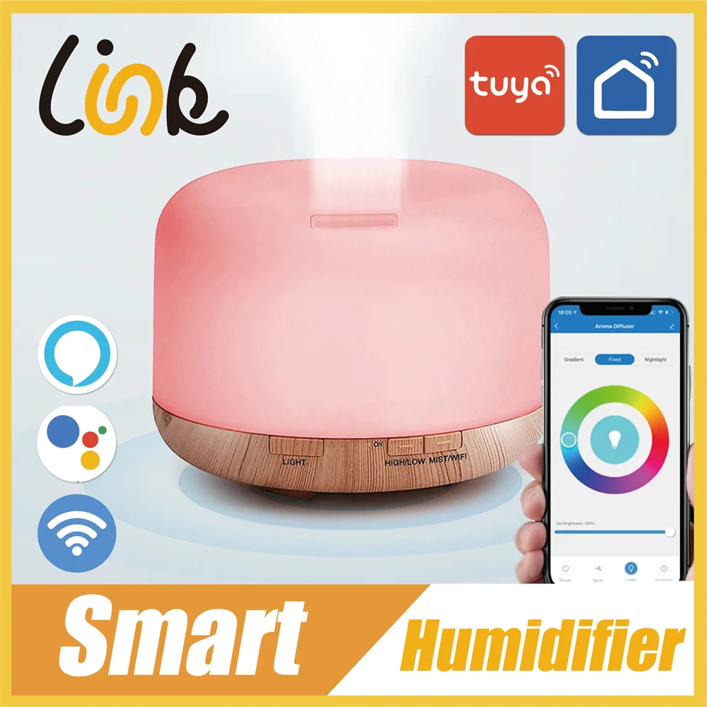 

Tuya WiFi Smart Humidifier App Voice Control Aroma Oil Diffuser Ultrasonic Air Humidifier Mist Maker LED Light Works with Alexa