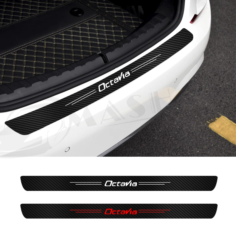 

Car Trunk Boot Decor Rear Bumper Carbon Fiber Sticker For Skoda Octavia 1U 1Z 5E A5 A7 2021 2020 2019 2018 2017 2016-1997