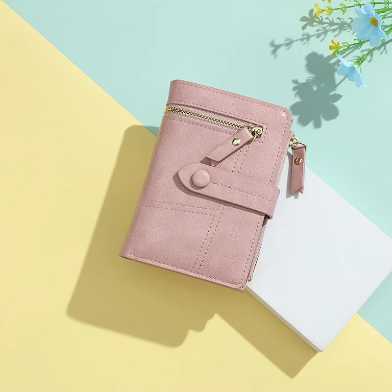 

Lady Purse Women's Wallet Pu Short Zipper Zero Wallet Korean Students Folding Wallet Card Wallet Lady Coin Purse For Girl