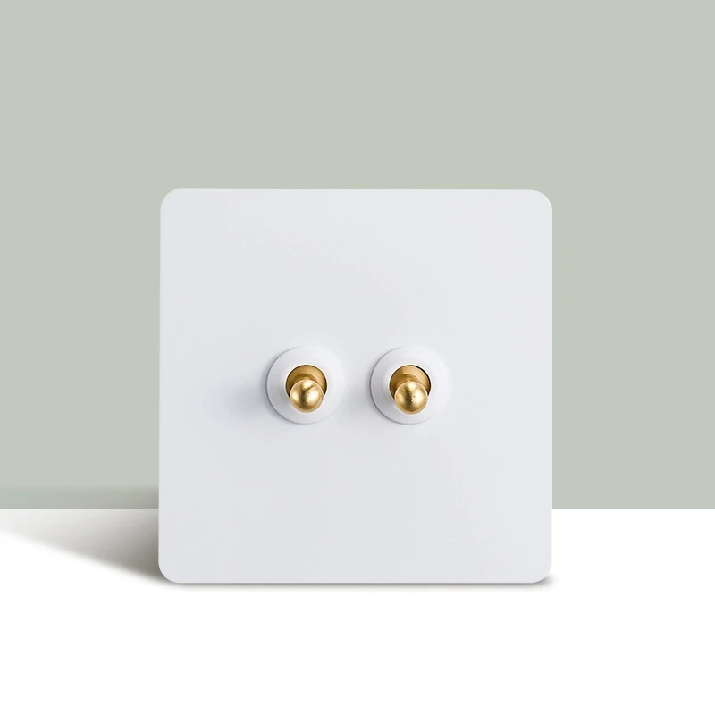 

86 Тип Ретро Белый Настенный Светильник Латунный Рычаг Тумблер 1-4 Группа 2Way Нержавеющая сталь EU FR UK Универсальная настенная розетка AC110-250V