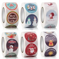 100 500pcs christmas stickers for kids gift packaging sealing label holiday decor baking envelope cute stationery stickers 1inch