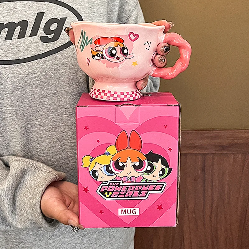 Кубок с пузырьками и цветами милый мультфильм Powerpuff Girls 350 мл чашка для воды