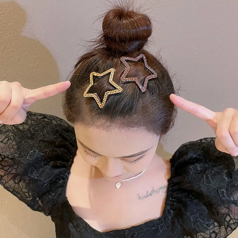 

Геометрическая шпилька звезда BB зажим элегантная металлическая звезда Y2k боковая шпилька в Корейском стиле полые заколки для волос