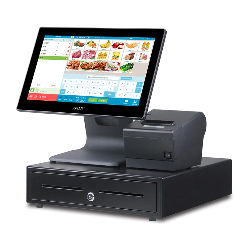 Конкурентная цена pos-система все в одном windows pos 15 6 дюймов сенсорный двойной экран