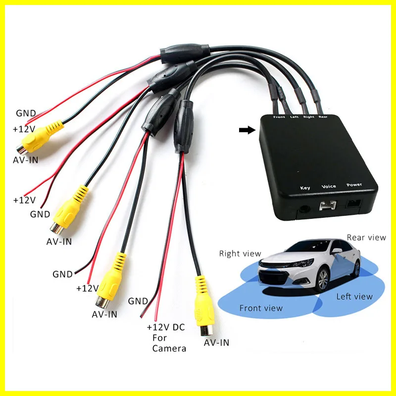 4 Way Control Box Switch Video Channel Converter for 360° C