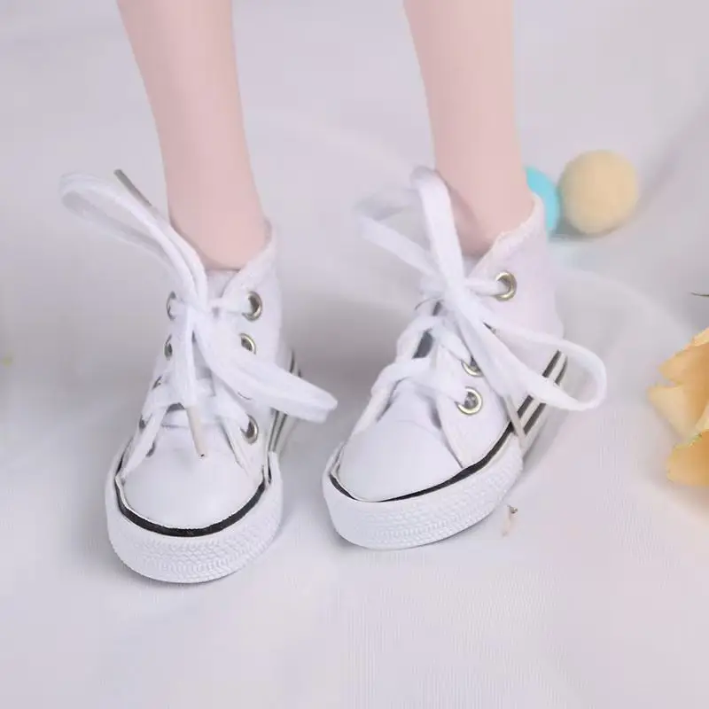 Фото 1 пара парусиновых туфель 7,5 см для куклы 1/3 BJD, аксессуары для кукол 60 см, мини-повседневные кроссовки, обувь с вышивкой для девочек, платье своими руками №4