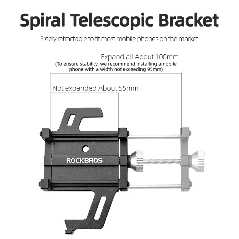 rockbros universal bike phone holder non slip motorcycle mobile phone support stand aluminum alloy mtb bicycle cellphone mount free global shipping