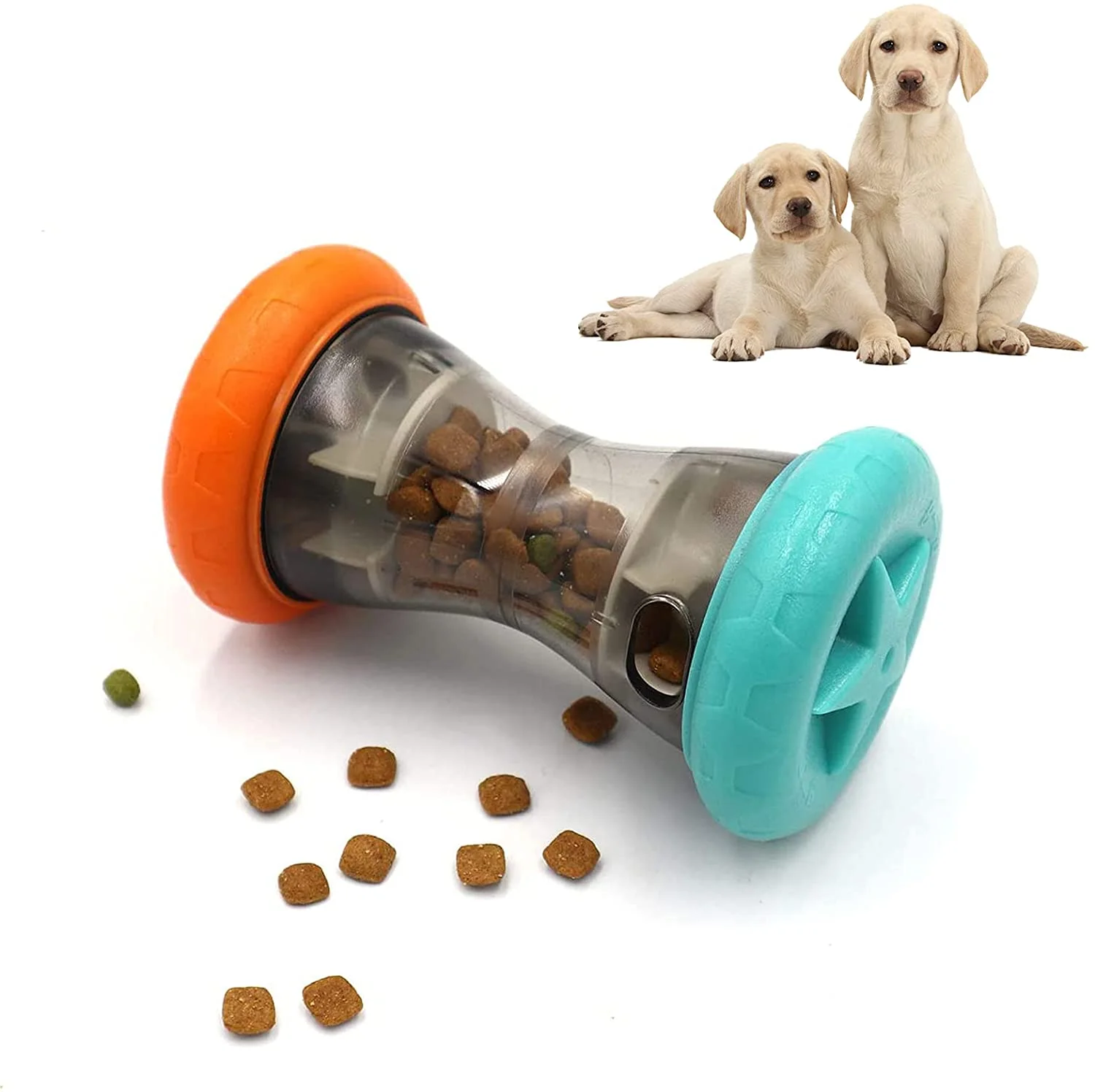 

Treat Dispensing Puzzle Toys for Small Dogs,Interactive Chase,Slow Feeder,to Improves Pets Digestion,Barbell-Shaped Dog Toys