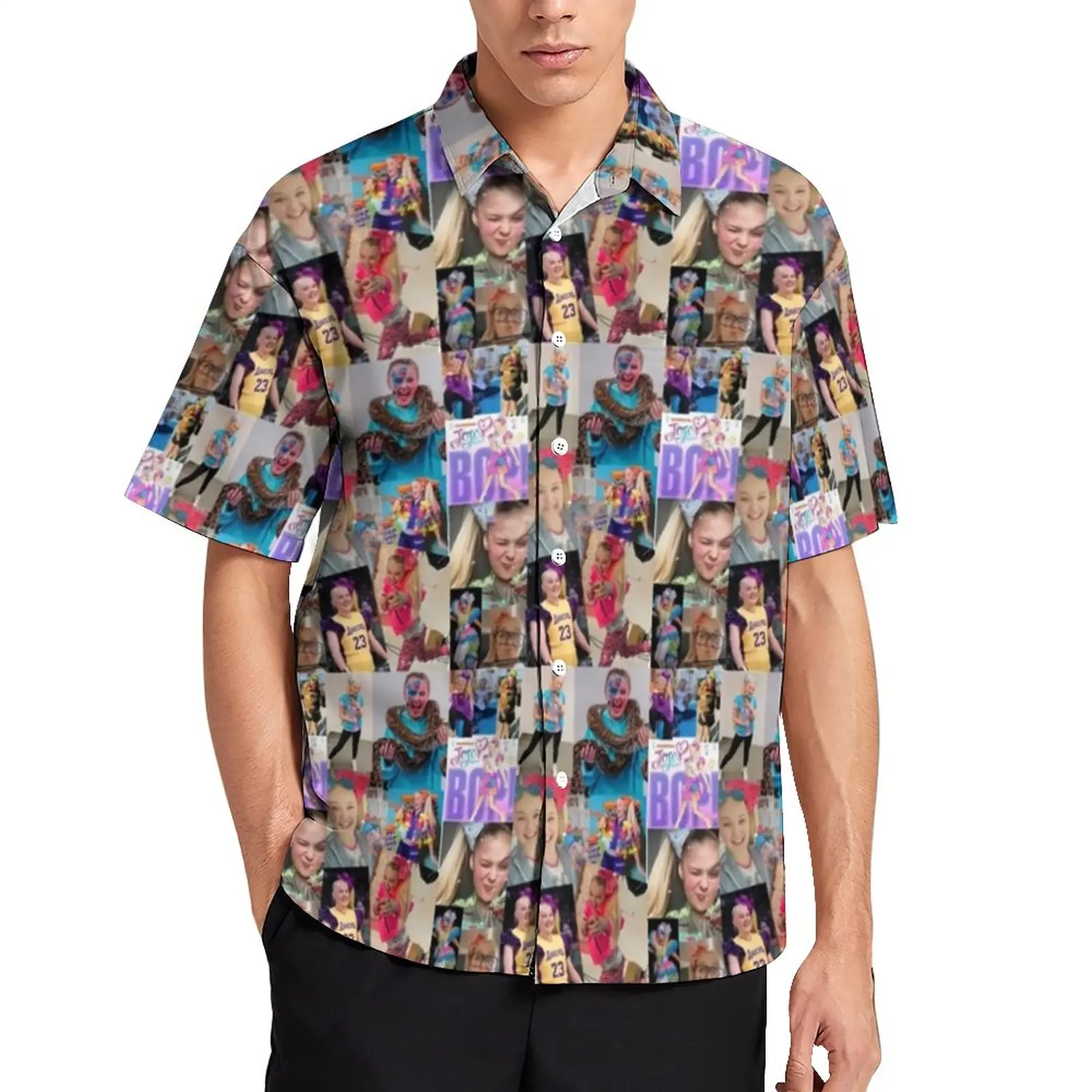 

Повседневная рубашка Jojo Siwa с принтом, забавная пляжная Свободная рубашка с мемом, Гавайские винтажные блузки, дизайнерский Топ большого раз...