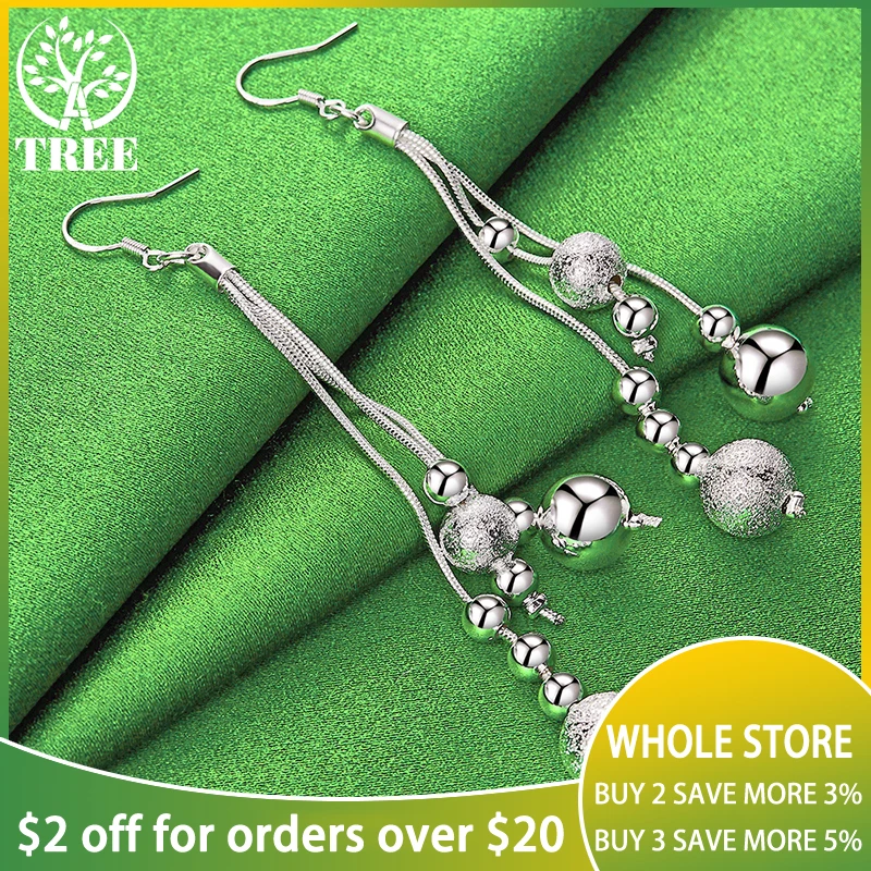 

Женские серьги-подвески из серебра 925 пробы, с бусинами