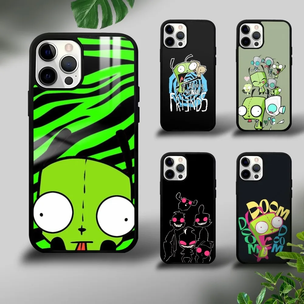 L-Lnvader Z-Zim Cartoon Phone Case For iPhone 16 15 14 13 12 11 Pro Xs Max Mini Plus Celulares Hard Funda