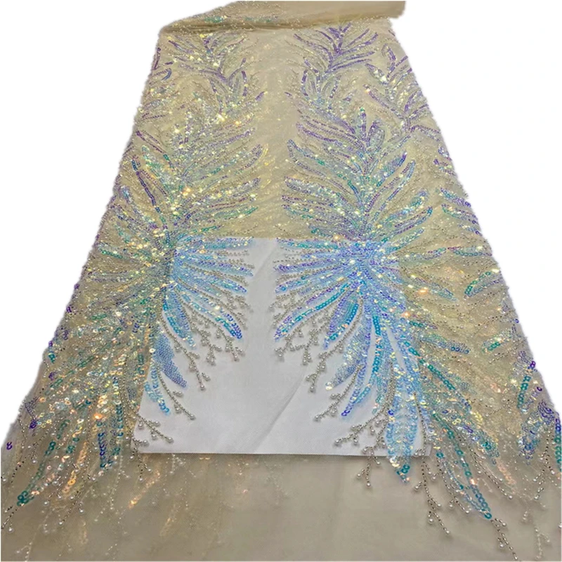 

Familiar African Lace Fabric 2022 High Quality Lace Beads African French Net Lace Fabric Embroidered Tulle Mesh Lace LN52752