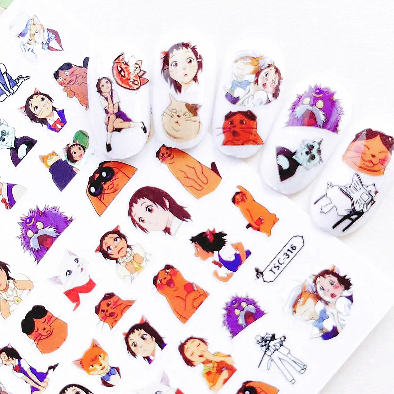 

Newest TSC-316 series anime boy designs 3d nail art sticker nail decal accessories
