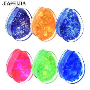 Droplets Shape Ear Tunnels Gauges Plugs Expanders Stretcher Acrylic Double Flared Piercing Body Jewelry 8-30mm