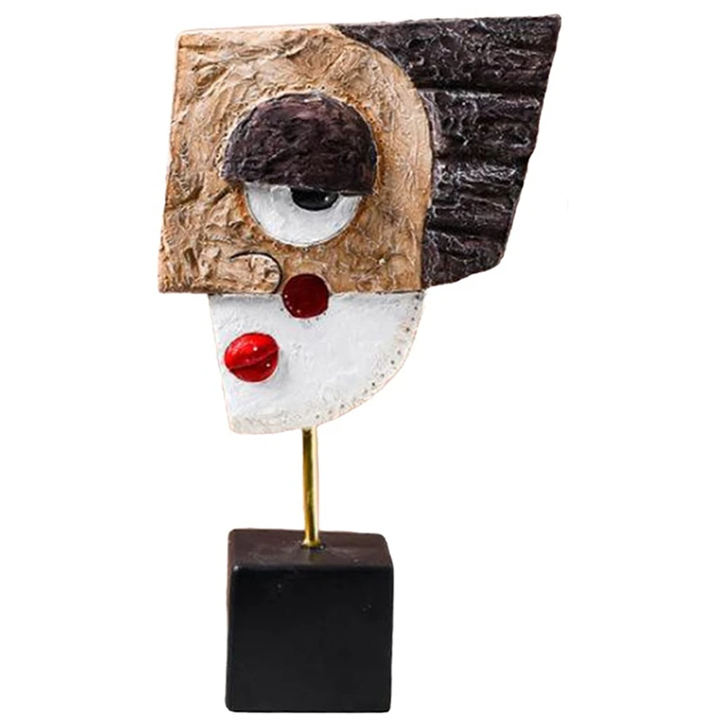 

Художественные поделки с изображением лица, Декоративные Традиционные абстрактные настольные и шкафные фигурки, креативное домашнее укра...