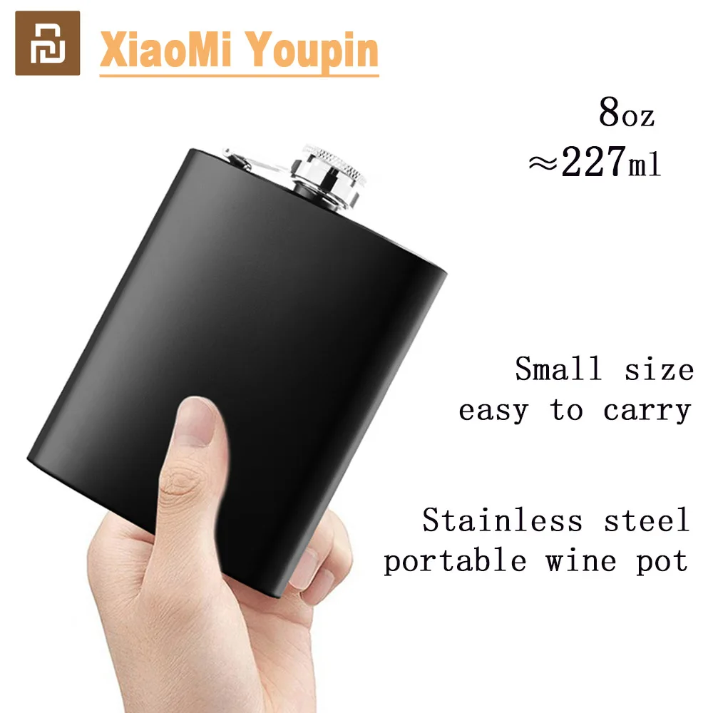 

Xiaomi Youpin Portable Hip Flask Stainless Steel Wine Whisky Bottle Wine Bottle Drink Wine Bottle Camping Fishing Water Bottle