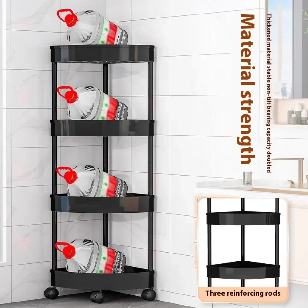3/4/5-уровневая Угловая Полка Тележка На Колесиках Перфорированная Стойка Для