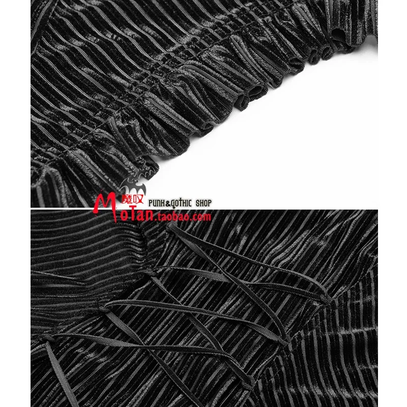 Женская приталенная бархатная рубашка Готическая Облегающая в стиле панк с