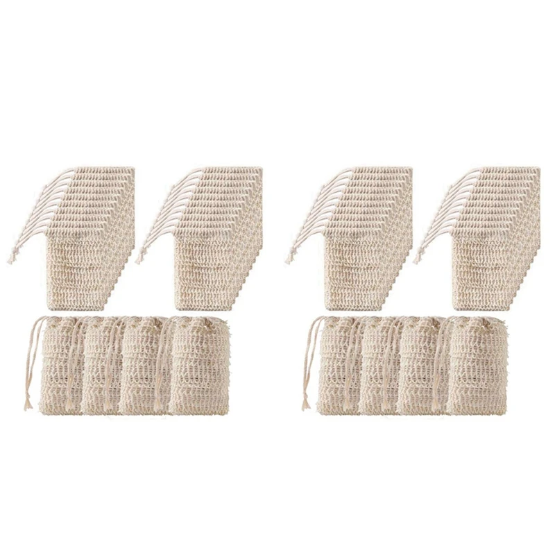 

250Pcs Shower Bath Sisal Soap Bag Natural Sisal Soap Bag Exfoliating Soap Saver Pouch Holder